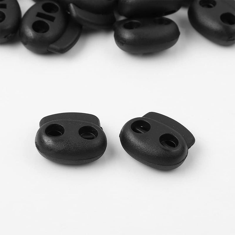 vingol 10 PCS Plastic Cord Locks End Spring Stop Toggle Stoppers for Clothes Pants Sewing Crafts (#5 Black) - Image 4